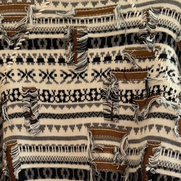 NWOT Pilcro Fringe Zip-front Turtleneck Sweater - Picture 6 of 6